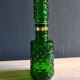 Carafe à whisky vintage en verre vert moulé pointe de diamant