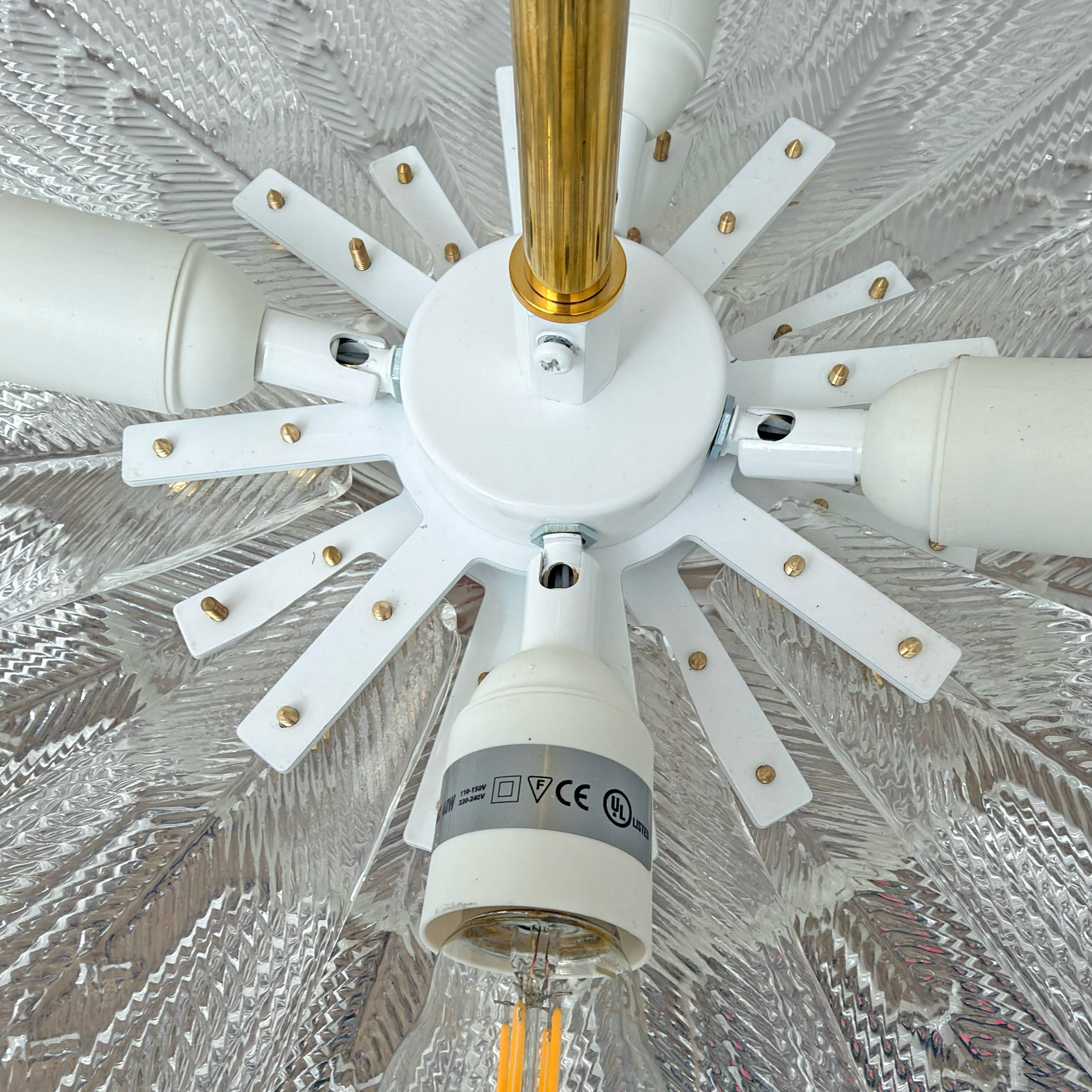 Mid-Century Modern “Margherita” Murano Glass Ceiling Light