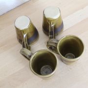 Set de 4 tasses en céramique vertes et noires
