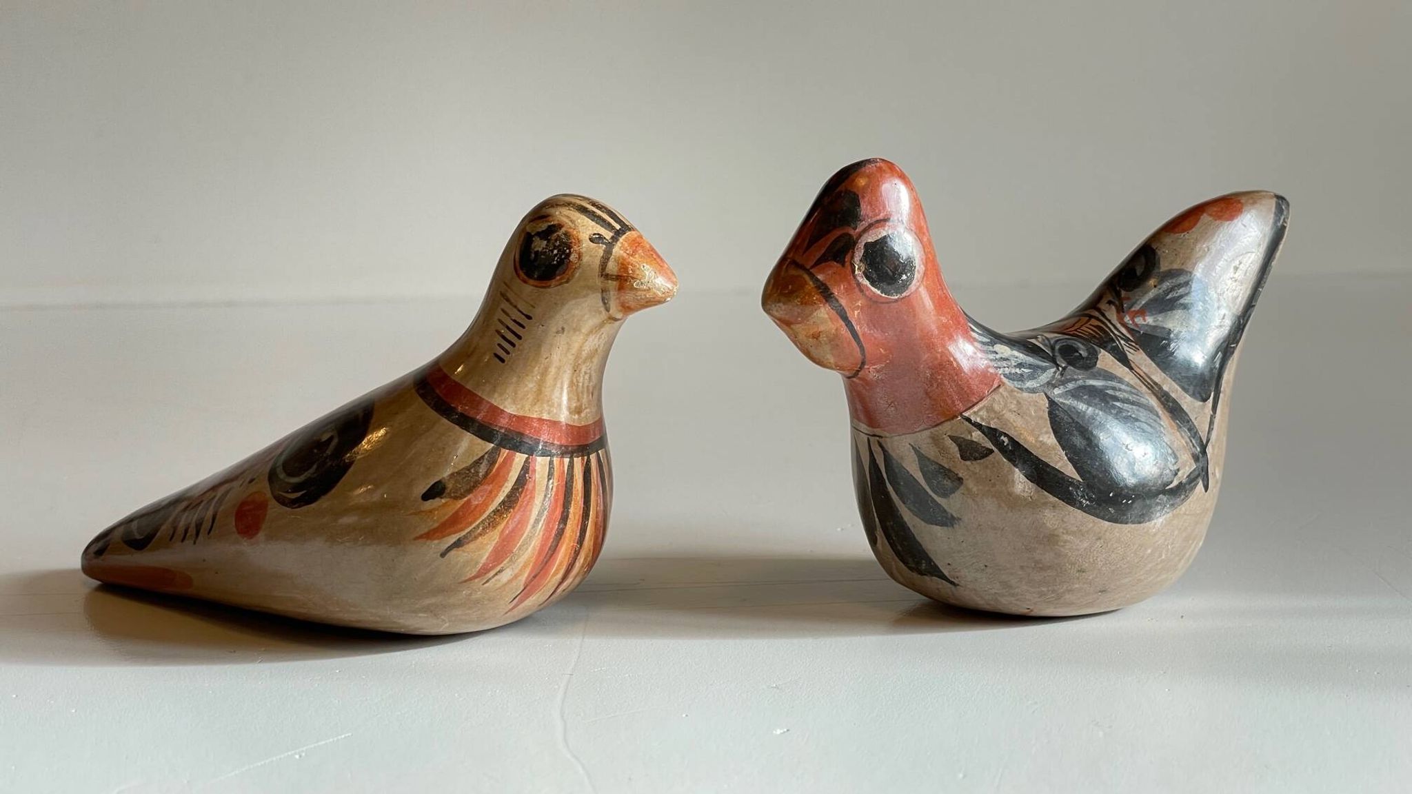 Couple OISEAUX Céramique MEXIQUE Vintage