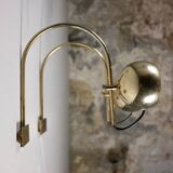 Pair of brass eyeball wall lights