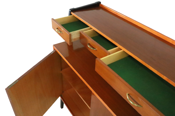 Vintage high sideboard two piece cabinet 'Korpela'