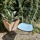 Chrome chair with blue Formica
