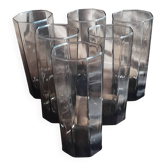 Set of 6 Arcoroc Luminarc Octime smoked black glasses