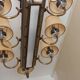 Vintage chandelier in gilded brass, chromed metal and plexiglass from the 1950s