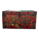 Coffre de rangement tibétain Gamaka à décor de dragon doré