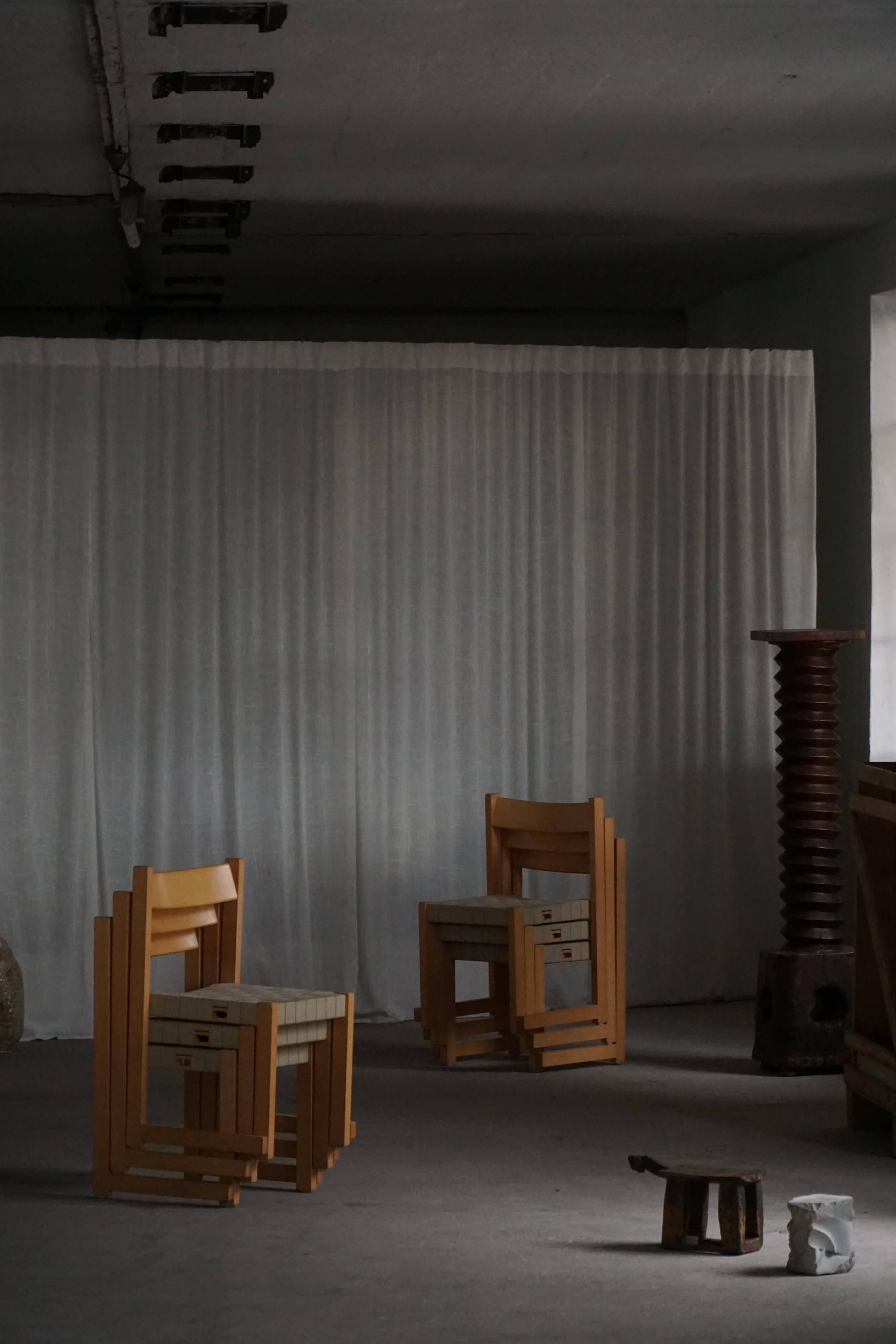 Hans J. Wegner, 'Koldinghus' chairs in beech with woven seat, set of 6, 1988