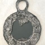 Vintage lead and talosel mirror by Iréna Jaworska 70s