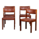 Set of 4 solid elm chairs produced by Self, 1970