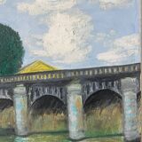 Riverboats on the Seine, signed