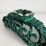Vintage woven ceramic fruit bowl basket