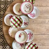 Set of 12 mismatched antique soup plates