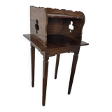 Old solid oak bedside table