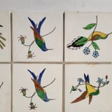 9 tiles tiles tiled earthenware from Gien birds