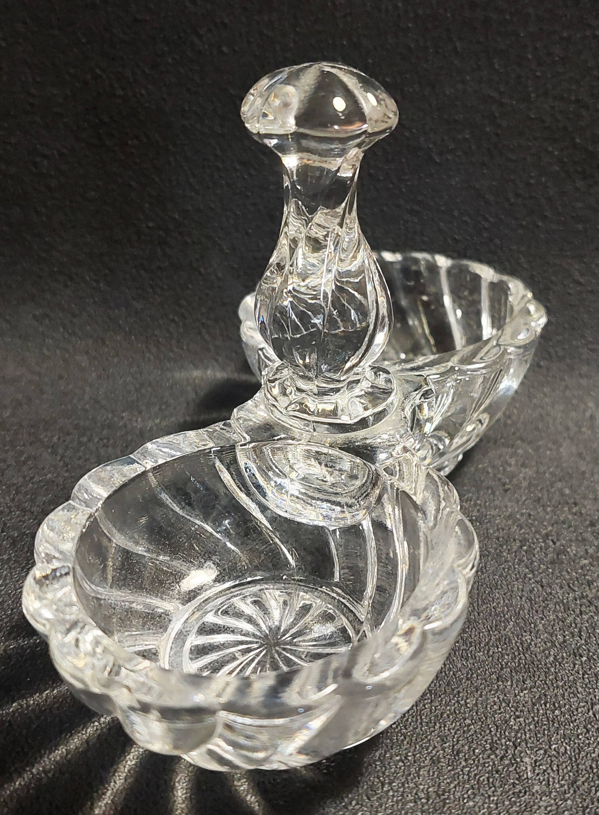 Baccarat crystal salt cellar, bamboo model, early 20th century