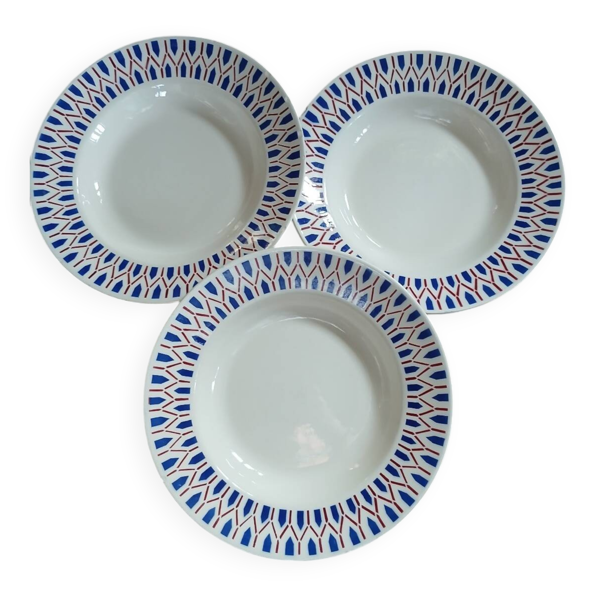 3 antique deep plates from Badonviller