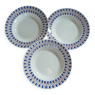 3 antique deep plates from Badonviller