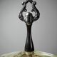 Rare display stand in green onyx and silver metal, Italy, vintage.