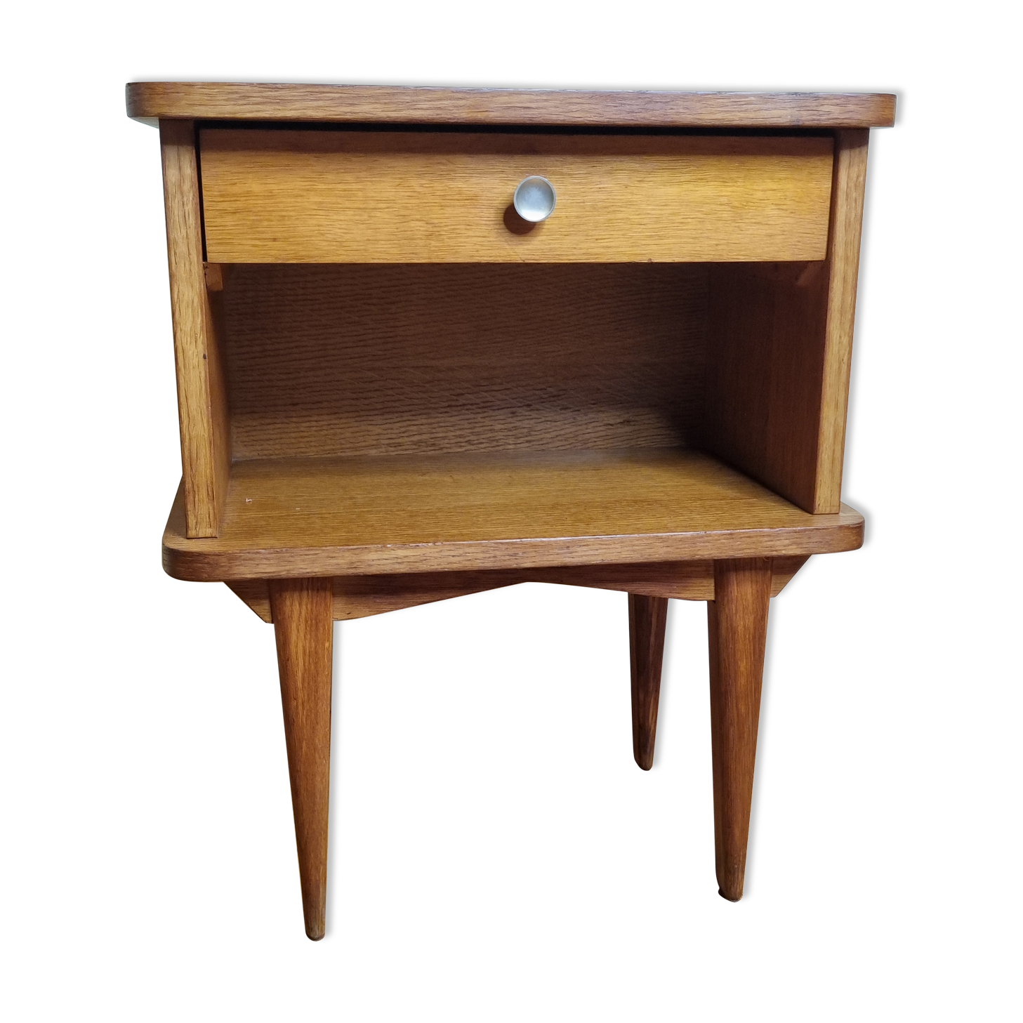 Chevet en bois blond vintage, années 50-60