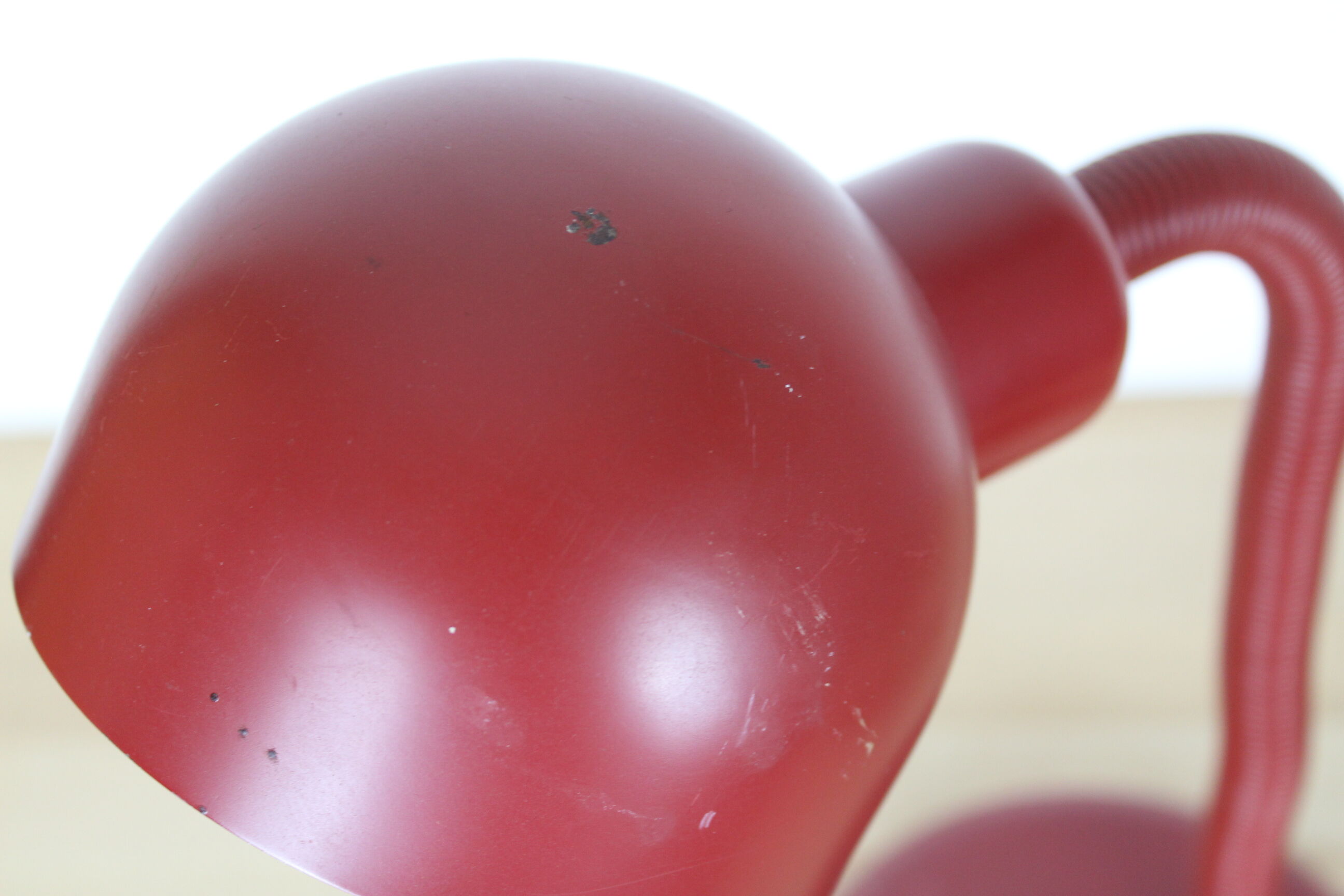 Vintage red metal desk lamp