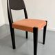 Lot of 6 blackened wooden chairs with French design fabric from the 1970s Self.