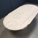 Vintage oval travertine dining table, 1970s