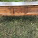 Antique Louis XV paneled table with 3 front drawers in solid cherry wood