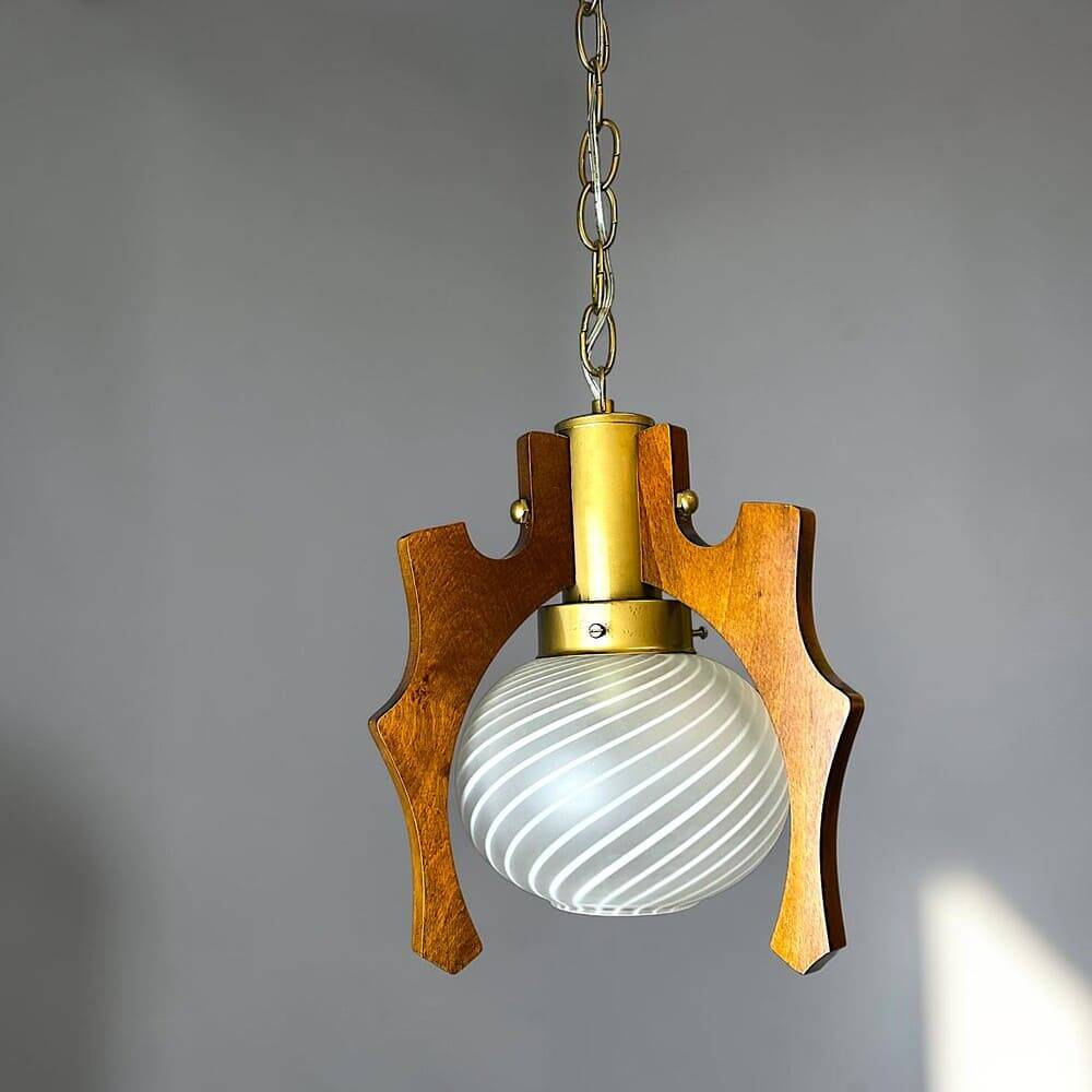 Scandinavian style 194770s wooden lamp