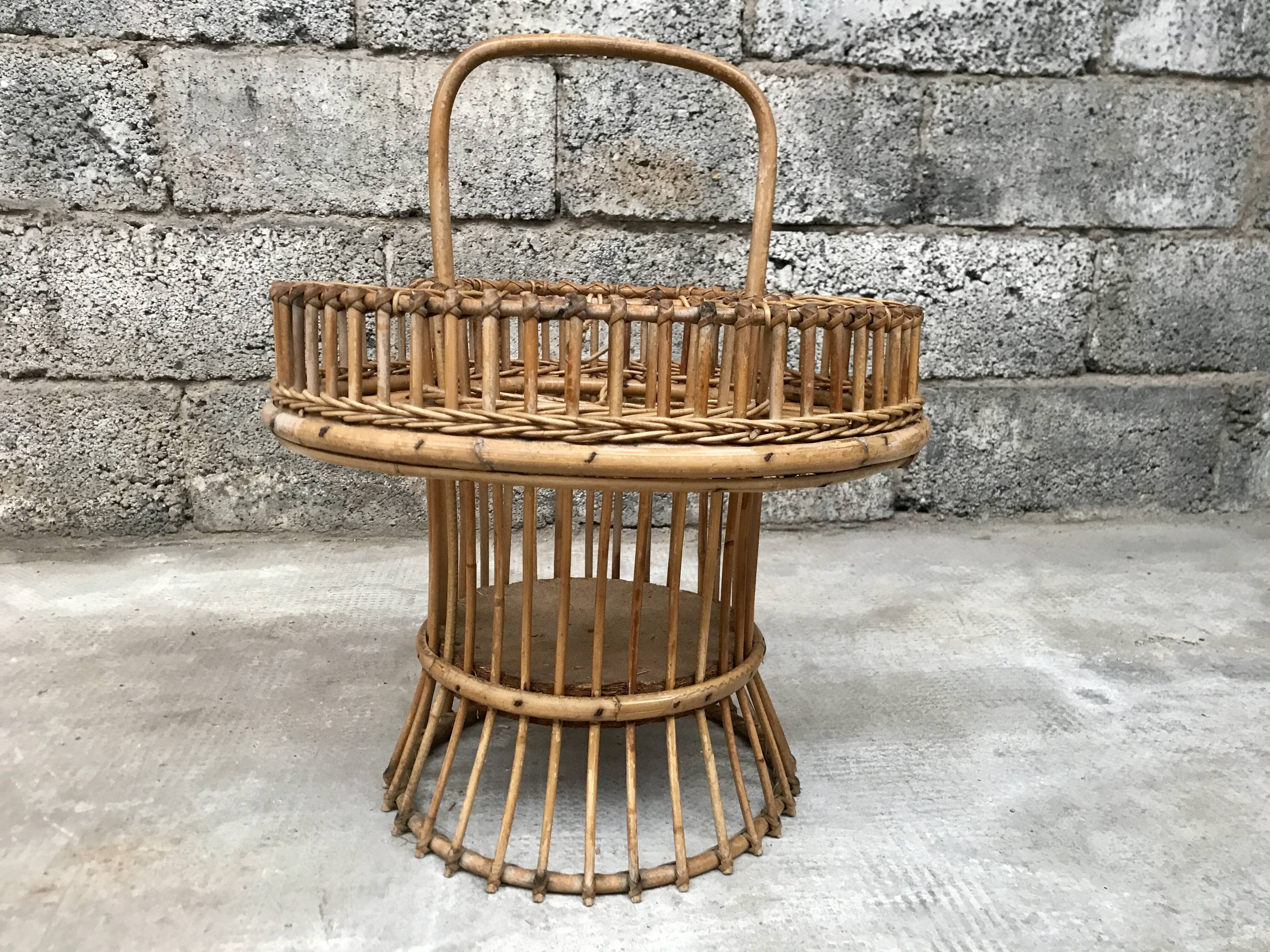Portable bar in rattan 1950