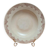 Antique Gien plate in earthenware, brown geometric design – country spirit