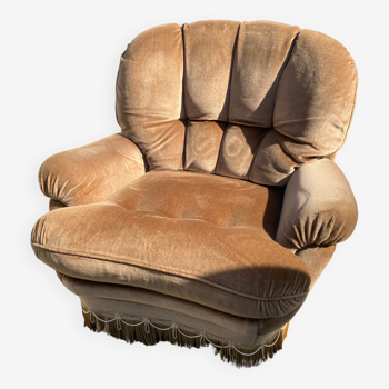 Vintage velvet fireside chair