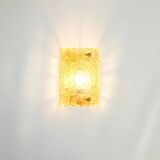 Pair of Mid-Century Scandinavian Glass & Brass Wall Lights by Fagerlund