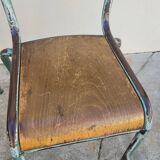 Pair of vintage Mullca metal school chairs 1950s
