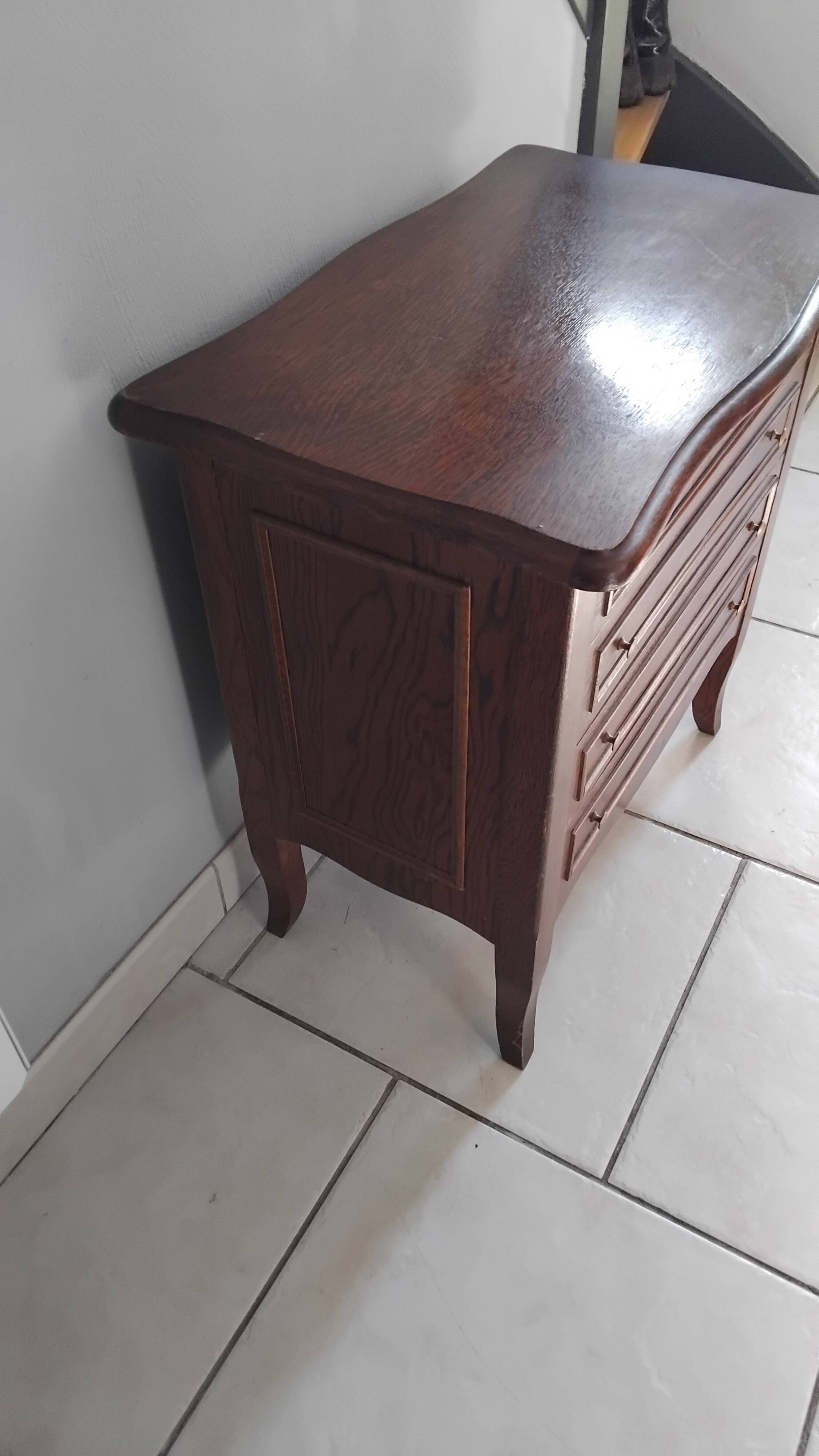 Vintage solid oak low cabinet dresser