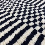 Handmade white and black Berber rug