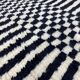 Handmade white and black Berber rug