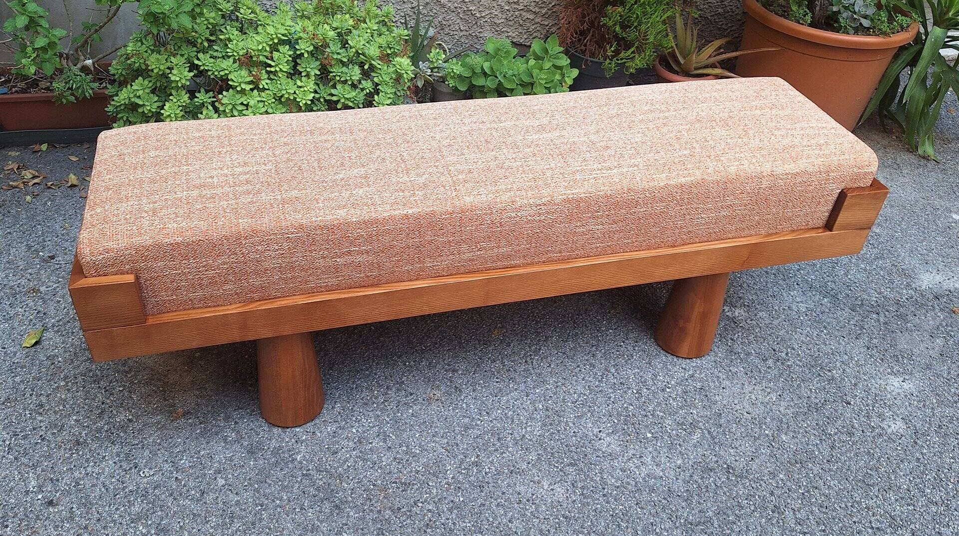 Bench with Conical Legs and Stain-Resistant Multi-Color Fabric from Artigianato Italiano, 2000s