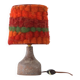 Terracotta and wool table lamp signed 1960-1970