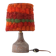 Terracotta and wool table lamp signed 1960-1970