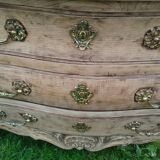 Antique Louis XVI style chest of drawers with wooden top