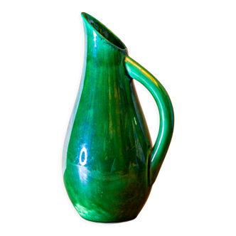 PIchet ceramique verte signée FG 70's
