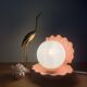 Vintage pink ceramic shell lamp