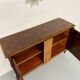 Antique art deco sideboard from the 1930s with veneered wood and bronze insert