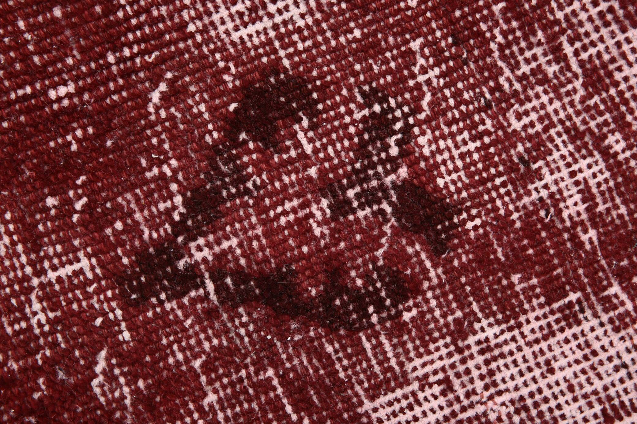 3x11 Shade Of Wine Red Handmade Turkish Vintage Runner Rug