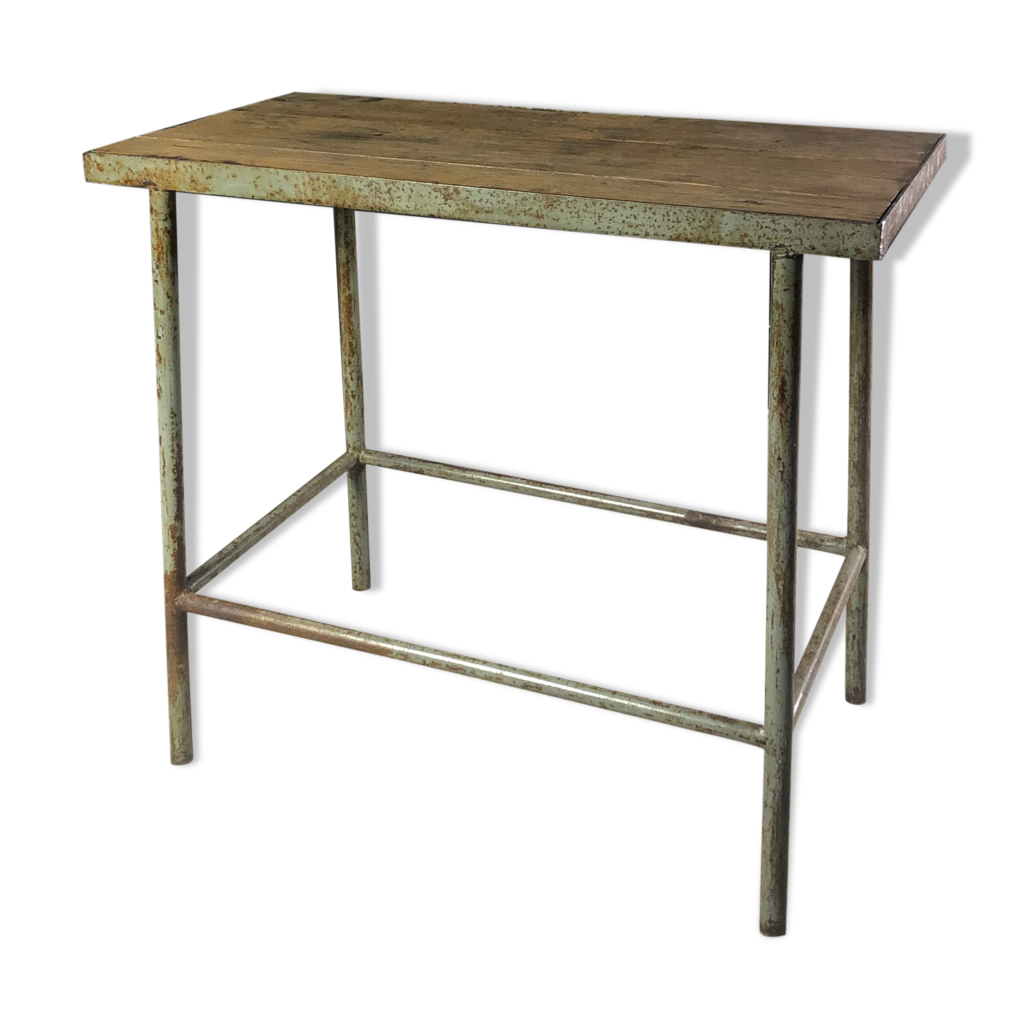 Table haute industrielle métal et bois