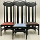 3 chairs Argile by Rennie Macintosh