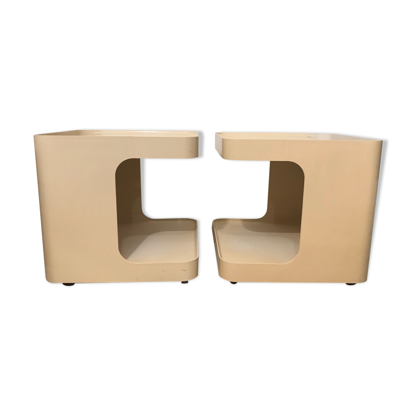 Pair of sofa ends or side tables , Marcello Siard , Longato Padova 1970
