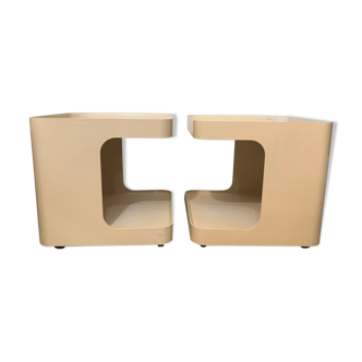 Pair of sofa ends or side tables , Marcello Siard , Longato Padova 1970