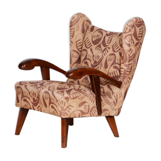 Fauteuil Art Déco marron, fabriqué en Tchéquie des années 1930