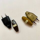 Lampe céramique, câble 2 M tissu neuf, abat-jour coton